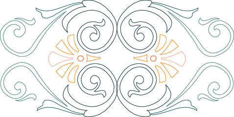 Vector sketch illustration silhouette ornamental image traditional ethnic vintage classic symbol logo icon 