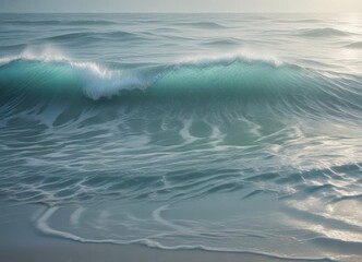 Oceanic texture with wavy lines blending into a soft gradient background,  organic, seafoam