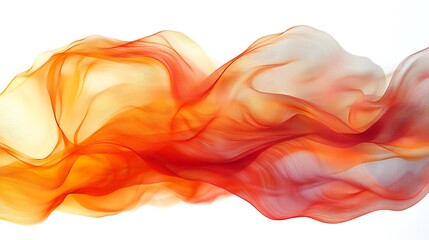 Fototapeta premium Flowing abstract waves of orange and red digital art minimalist