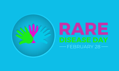 Vector graphic of World Rare Disease Day. February 28. Holiday concept. Design for banner, cards, prints, social media, poster, flyer and background design template.
