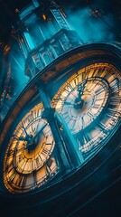 Obraz premium Grand Clock Tower, Time, History, Architecture, Vintage, Detail