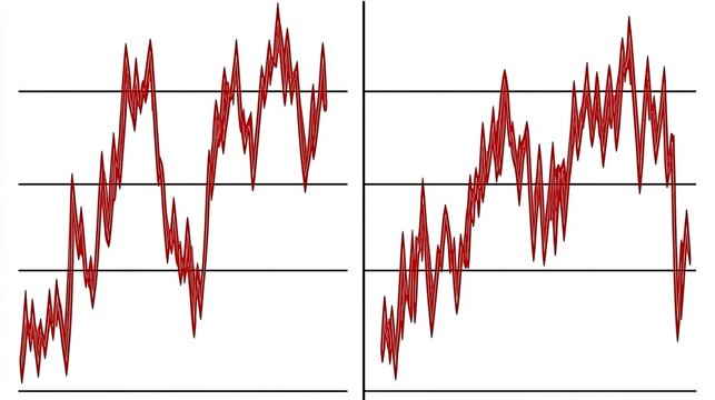Two line graphs showing fluctuating data points over time, with gridlines for reference.