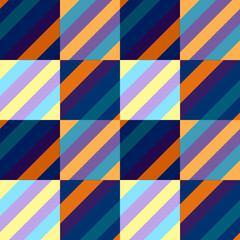 Watermelon Patchwork in Blue and Orange