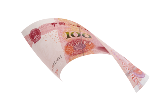 Chinese or asian economic growth concept. chairman MAO zedong's portrait,on 100 Yuan, chinese banknotes, RMB banknotes. Clipping path.