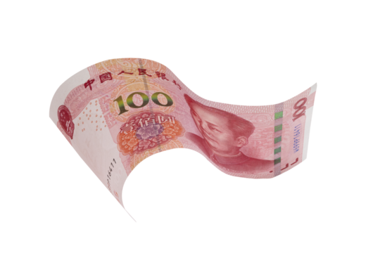 Chinese or asian economic growth concept. chairman MAO zedong's portrait,on 100 Yuan, chinese banknotes, RMB banknotes. Clipping path.