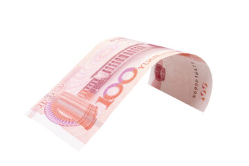 Chinese or asian economic growth concept. chairman MAO zedong's portrait,on 100 Yuan, chinese banknotes, RMB banknotes. Clipping path.