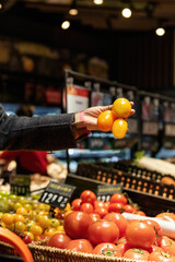 Choosing Fresh Produce: Vibrant Vegetables in a Market Setting