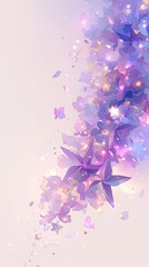 Delicate Purple Floral Abstract Design with Soft Gradient Background