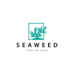 seaweed logo illustration beautiful underwater plants where fish live and the natural beauty of the ocean floor