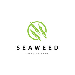 seaweed logo illustration beautiful underwater plants where fish live and the natural beauty of the ocean floor