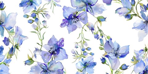 Delicate Floral Watercolor Seamless Pattern.