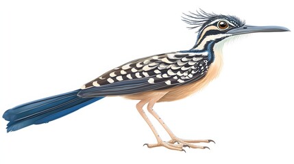 Obraz premium Detailed Illustration of a Striking Crested Bird