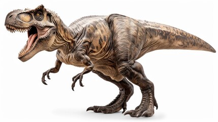 Fototapeta premium Tyrannosaurus Rex prehistoric creature, roaring, powerful, ancient, dinosaur, reptile, 