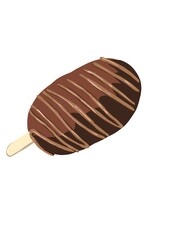 chocolate ice cream isolated on white background