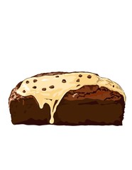 Hand drawn illustration of cake isolated on white background.