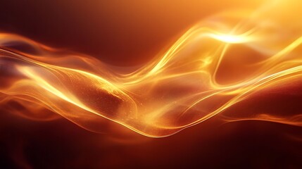 Obraz premium Abstract digital artwork illustration background featuring a flowing wave like pattern in warm tones of orange and gold with smooth, curving lines that create a sense of movement and fluidity