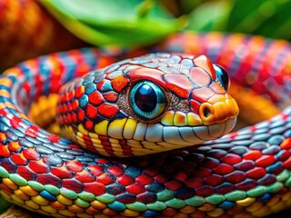 Fototapeta premium Vibrant Snake Pattern, AI Photography, Documentary Style