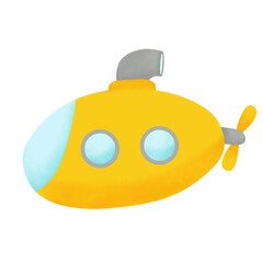 Handdrawn Submarine Illustration 