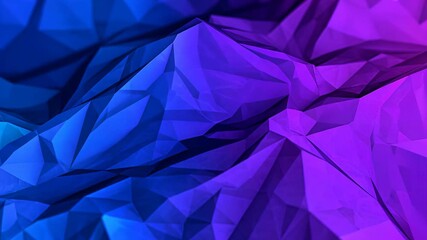 Dynamic blue and purple geometric polygon animation, Abstract digital technology background concept