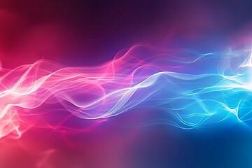 Abstract pink and blue glowing wave background.