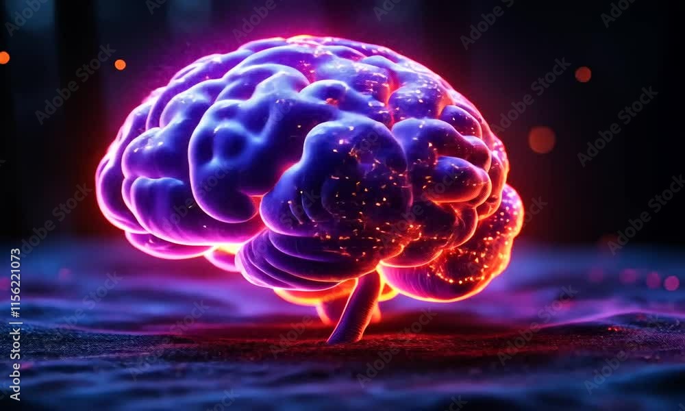 Aufkleber illuminated brain: a glowing representation of the mind's complexity