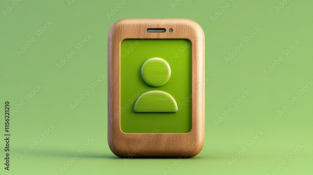 Poster green button on mobile phone, streamlined access to essential features and seamless user experience