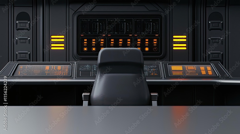 Aufkleber operate room concept. futuristic control panel with sleek design and illuminated buttons.