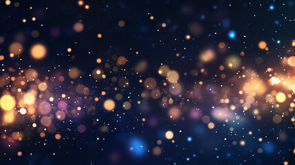 Fototapeta premium Cosmic Shimmer: Abstract bokeh background with warm and cool colors, perfect for celebratory, magical, or dreamy designs. 