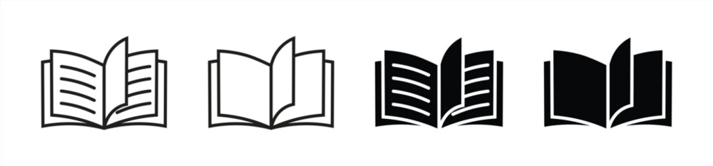 open book icon pictogram set illustration