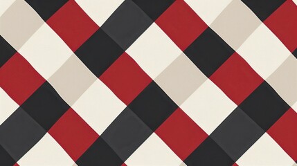 Fototapeta premium Classic Checkerboard Pattern with Retro Elements: Red, White and Seamless Plaid Vectors