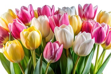 Naklejka premium Watercolor Tulips - Panoramic Floral Photography