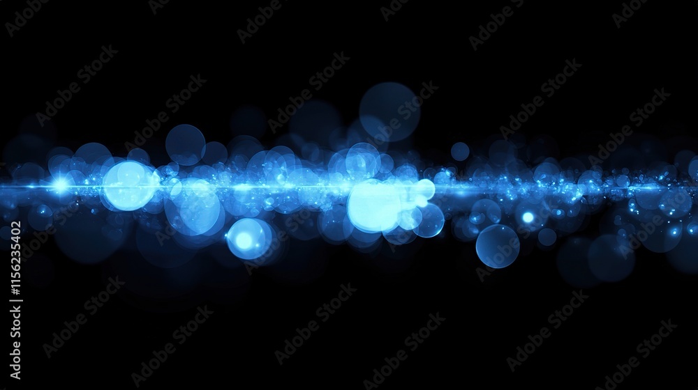 Poster dark blue gradient with futuristic bokeh digital background