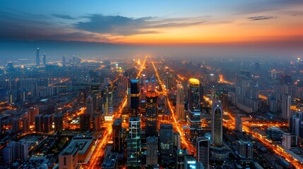 Obraz premium Shanghai Cityscape at Sunset