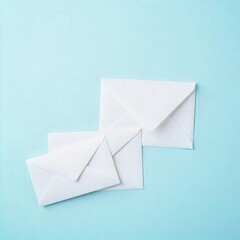 Blank White Envelopes on Blue Background Mail Correspondence Stationery Post Message