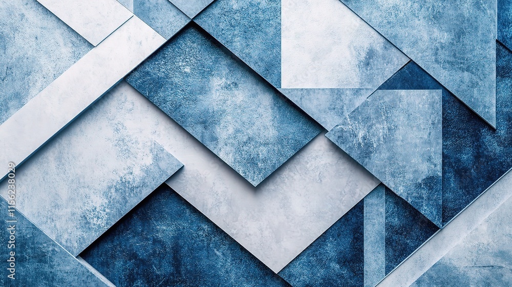 Poster modern abstract blue background with layered textured elements