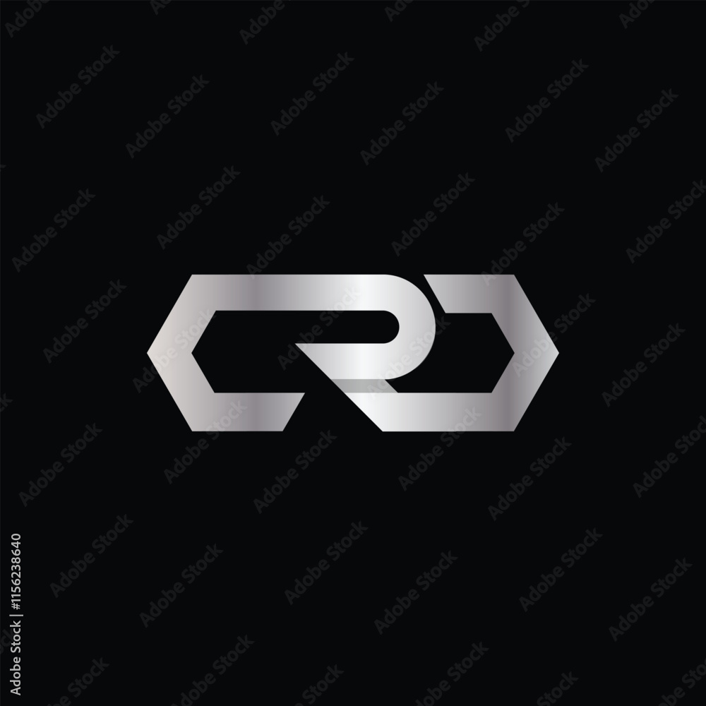 Poster this is a flat monogram design of an initial letters crd in silver gradient that looks sharp and glo