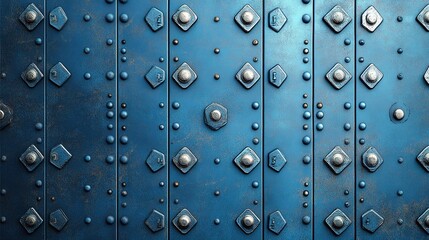 Intricate Blue Metal Background with Unique Patterns and Textures