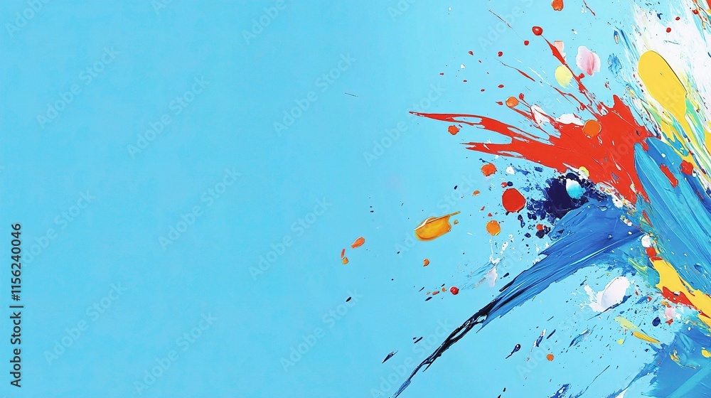Poster vibrant abstract background with dynamic colors and splash elements