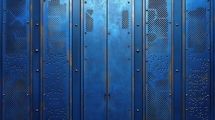 Obraz premium Intricate Blue Metal Patterns Against a Textured Background