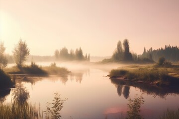 Obraz premium sunrise over the river