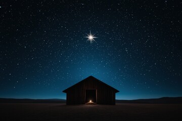 Starlit Night Stable Christmas Nativity Scene Hope Faith