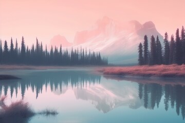 sunrise over the lake