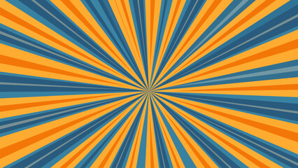 Dynamic Radial Burst Pattern with Orange and Blue Rays