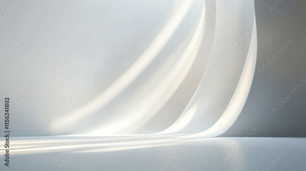 Poster minimalist 3d design representing hope with delicate light and soft curves