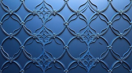 Naklejka premium Intricate Blue Metal Patterns on Smooth Background Surface