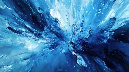 Dynamic Abstract Blue Background in Vibrant Fluid Motion