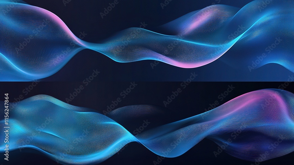 Poster abstract wave design horizontal banner template for web use