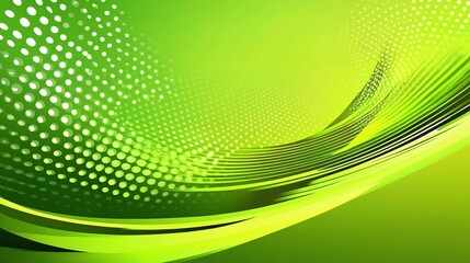 Abstract Green Background with Diagonal Stripes and Dots Design