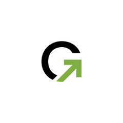 The initial G logo symbolizes growth, the arrow logo on the G for growth