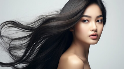 Fototapeta premium portrait of a woman with hair